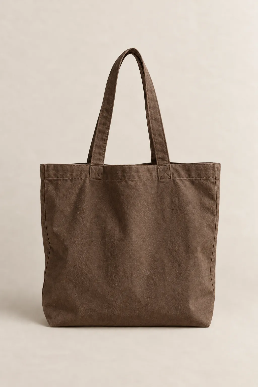 Tote in canvas, caffè